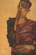 Self-Portrait with Hand to Cheek (mk12) Egon Schiele